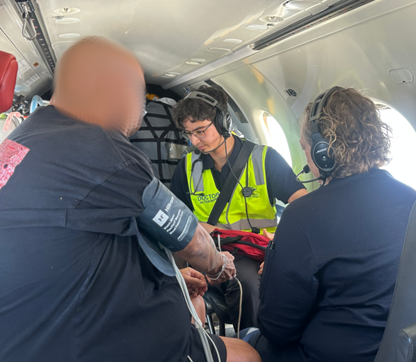 Scholarship Student, Nick Yam on RFDS SANT flight