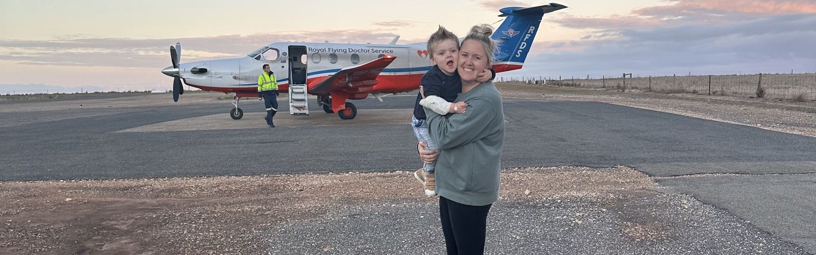 Fletcher Buchanan pictured on the RFDS airstrip