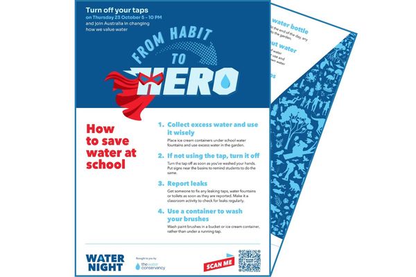 Thumbnail for the Water Night 2025 Resource - Saving Water at School Factsheet