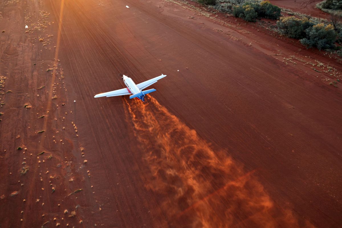 RFDS Pilatus PC-12 landing