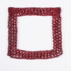 Red necklace made from interlocking crosses and Circles