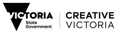 A logo featuring the words Victoria State Government | Creative Victoria
