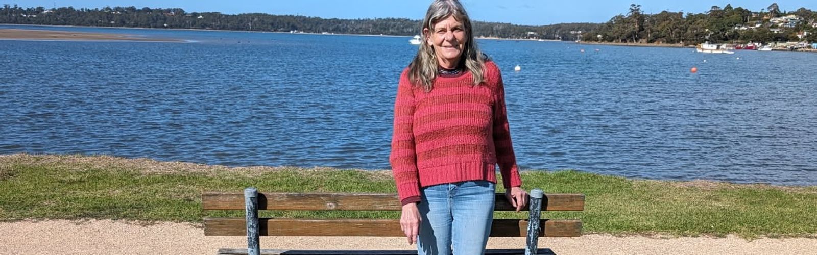 Nicotine Management client, Suzie with her dog at St Helens