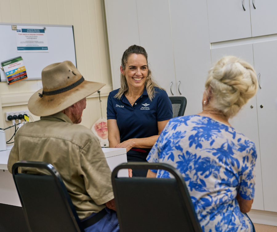 Dr Katrina with patients 