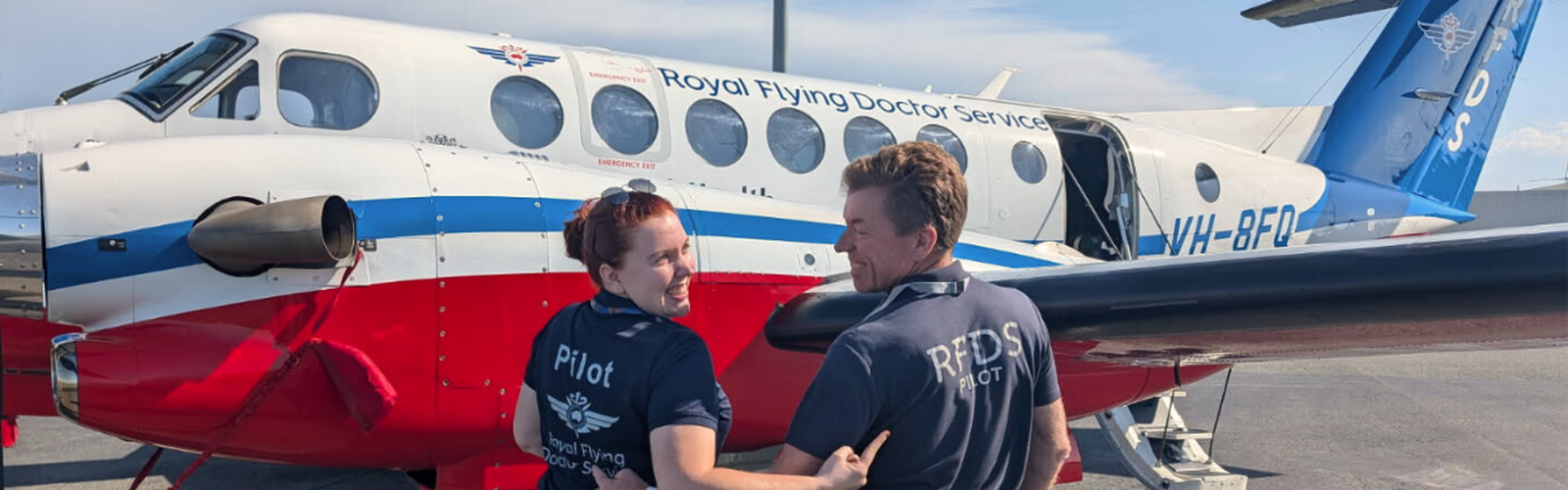 Bern and Steve with matching pilot shirts