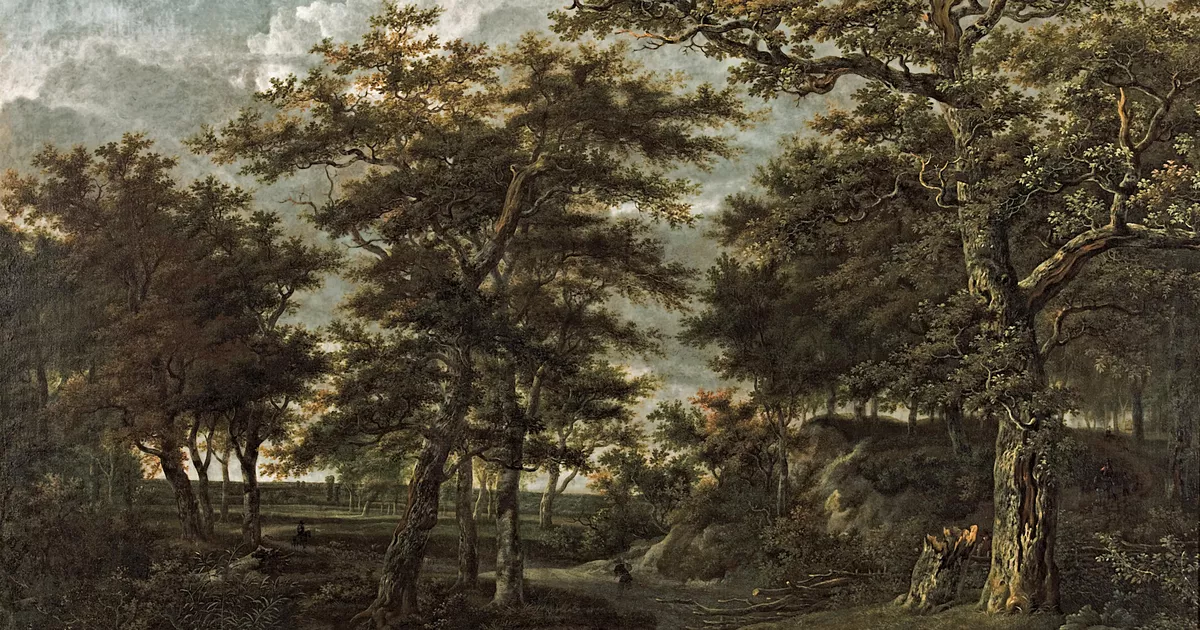 Landscape with hunters