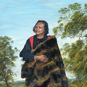 A photograph of a painting depicting Auny Joan Tranter