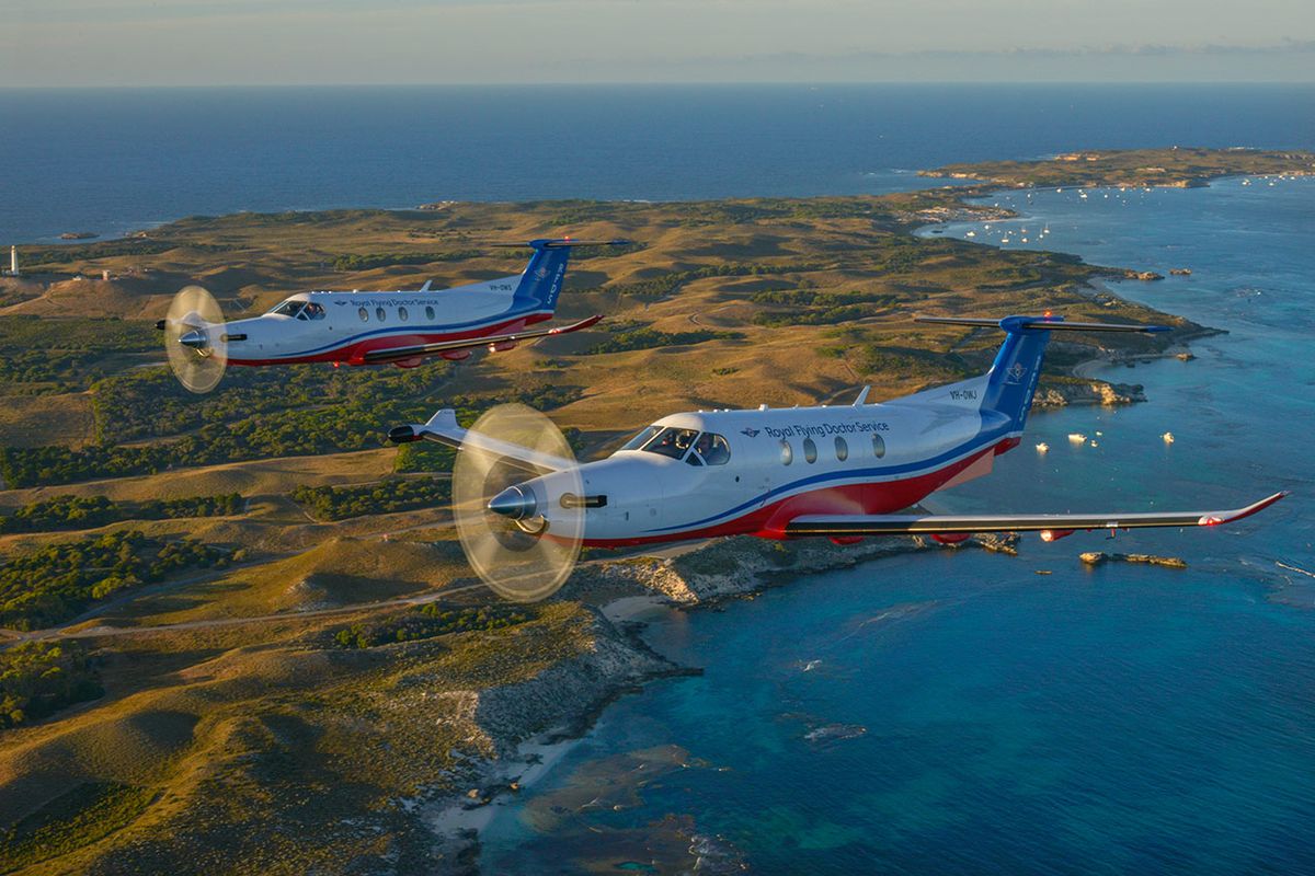 PC-12s flying over Rottnest