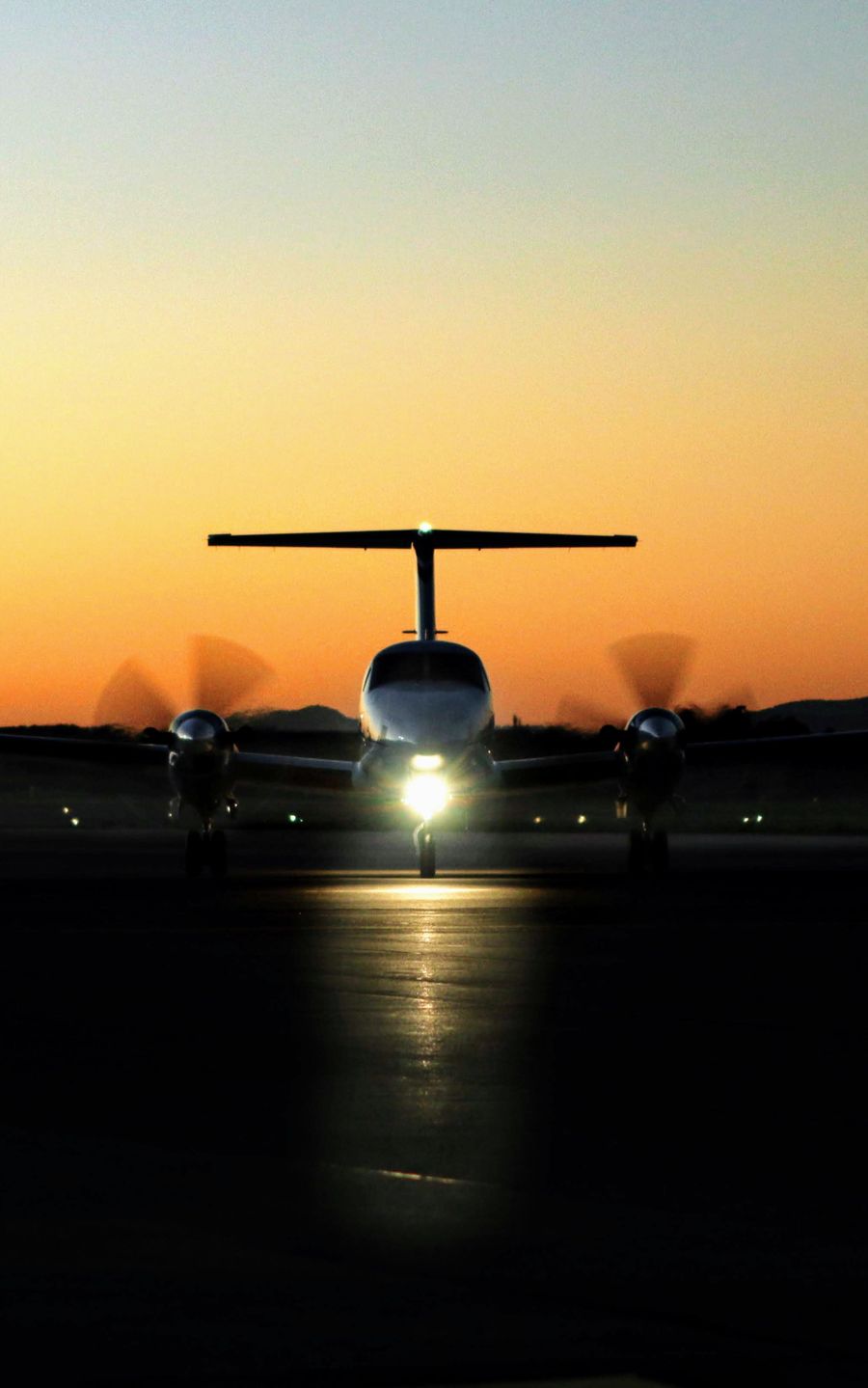 plane and sunset