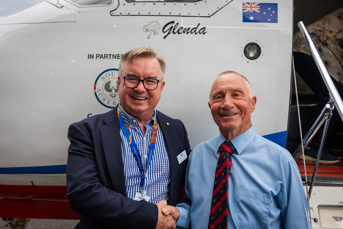 John Kidman with RFDS Chair Peter de Cure AM