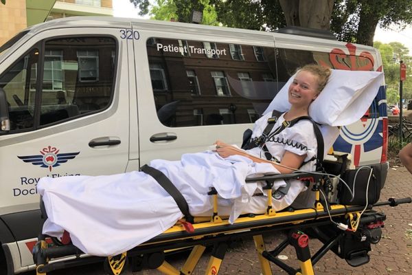 Tash Yeo in hospital bed
