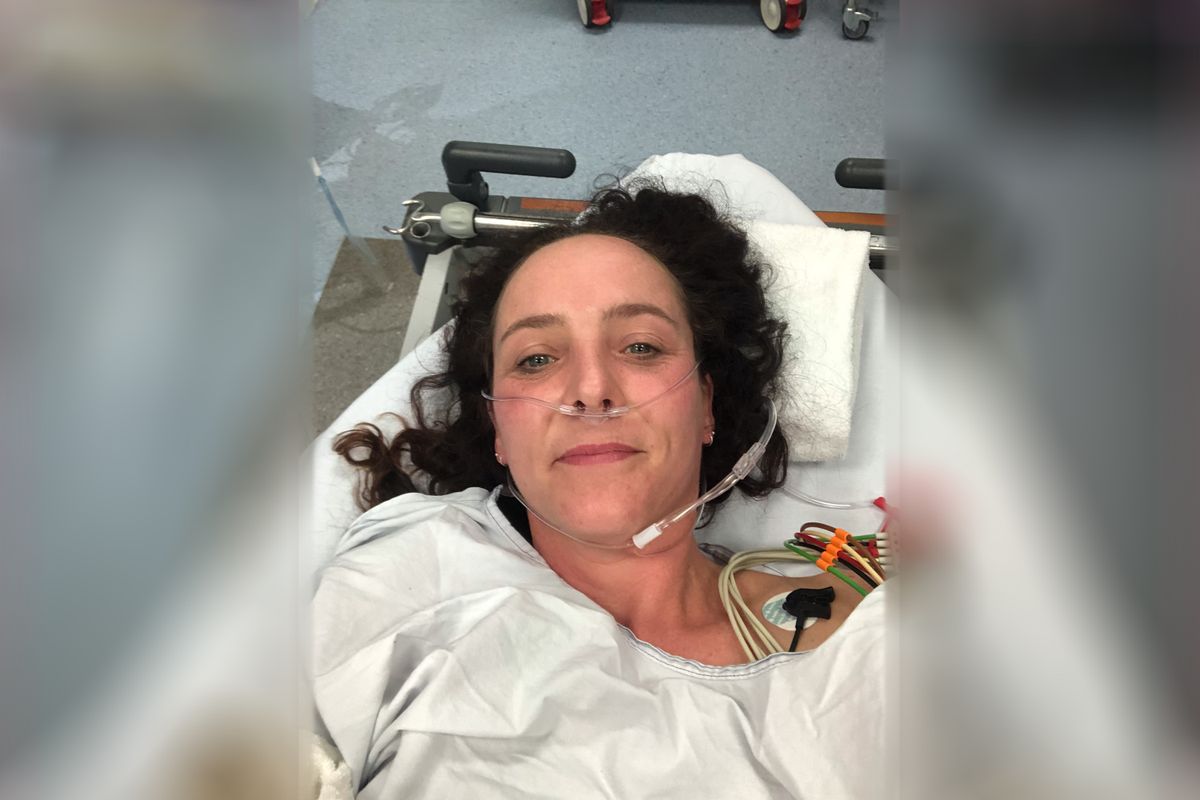Sonia recovering at the Royal Adelaide Hospital, where she stayed for days as she battled her injuries.