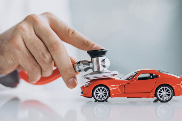 Car getting check up 