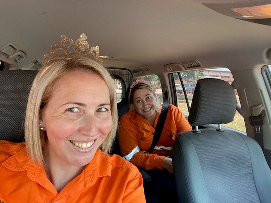 Sarah with a colleague