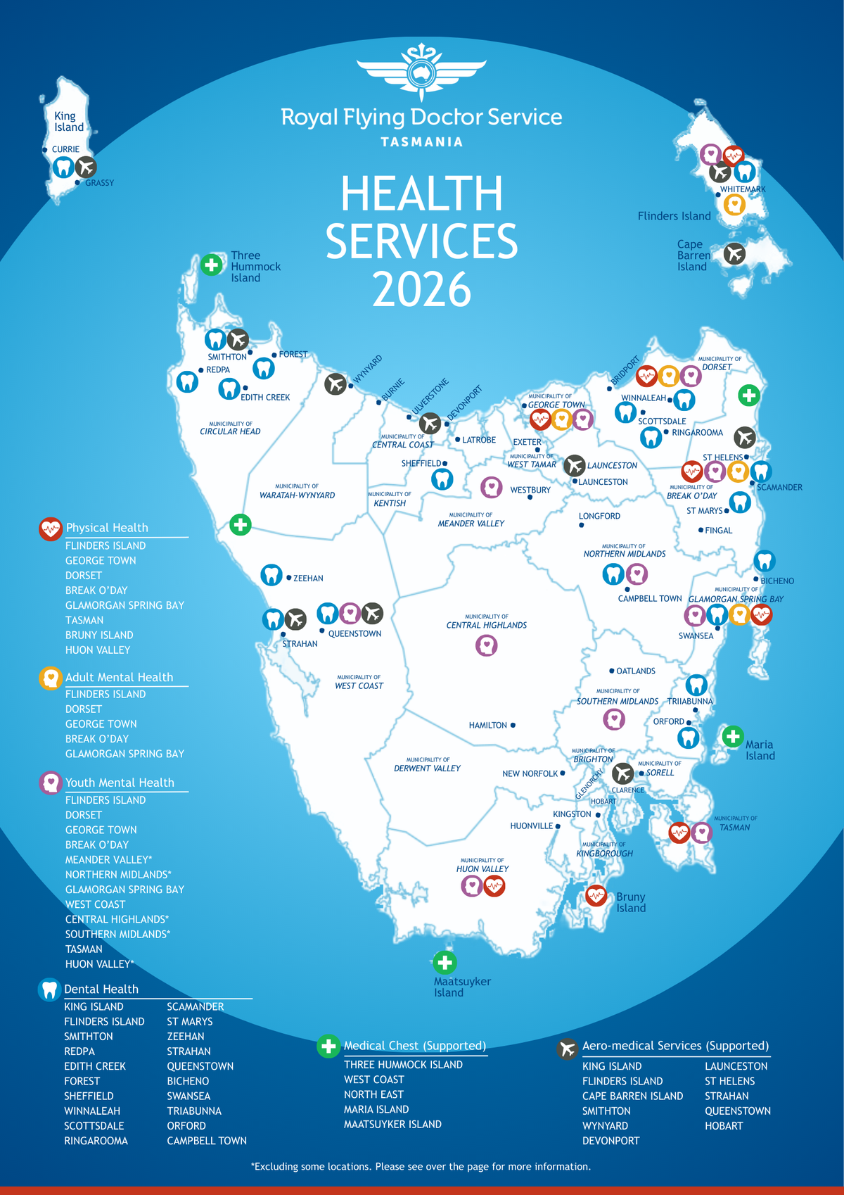 RFDS Tasmania 2026 Services Map