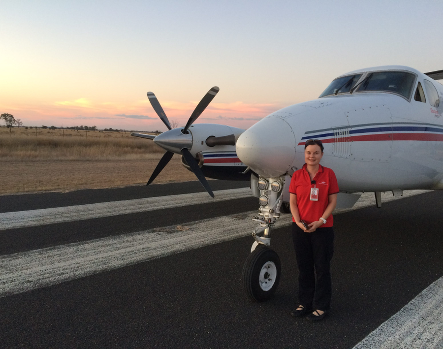 Stacey with aircraft