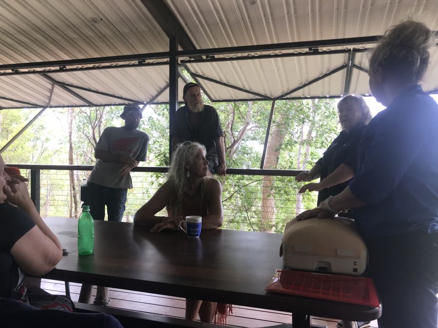 On the veranda of Wattle Hills