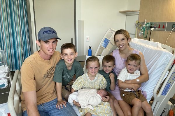 Kate Terry with her husband and five kids.