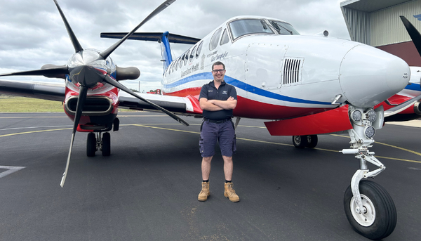 Engineers working in the hangar