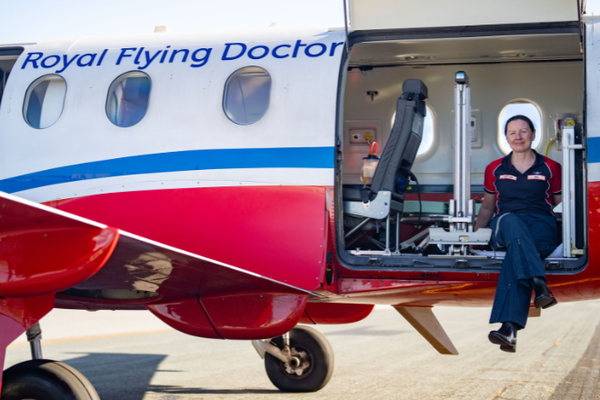 RFDS Doctor in an aircraft