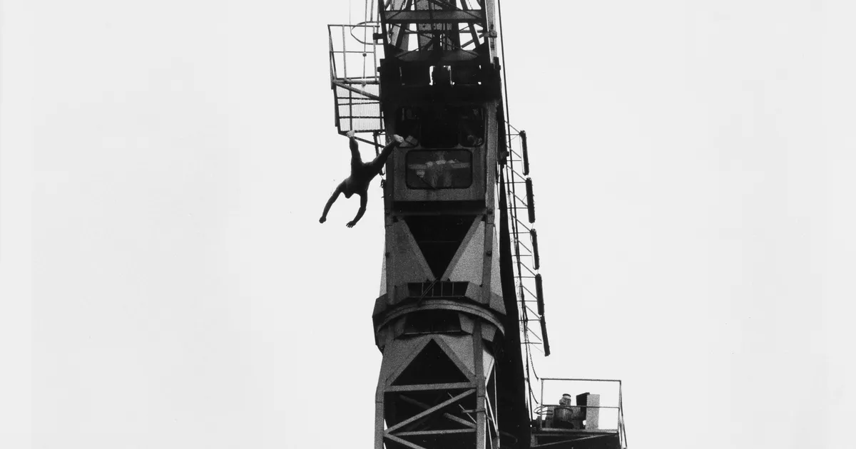City Suspension event above the Royal Theatre, Copenhagen, 28 June 1985