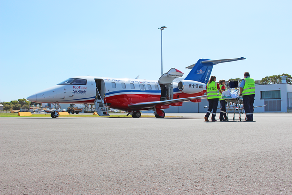 rfds flight nurse and doctor sitting in aircraft