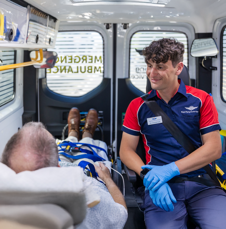 Patient Transport Officer with patient | RFDS SA/NT