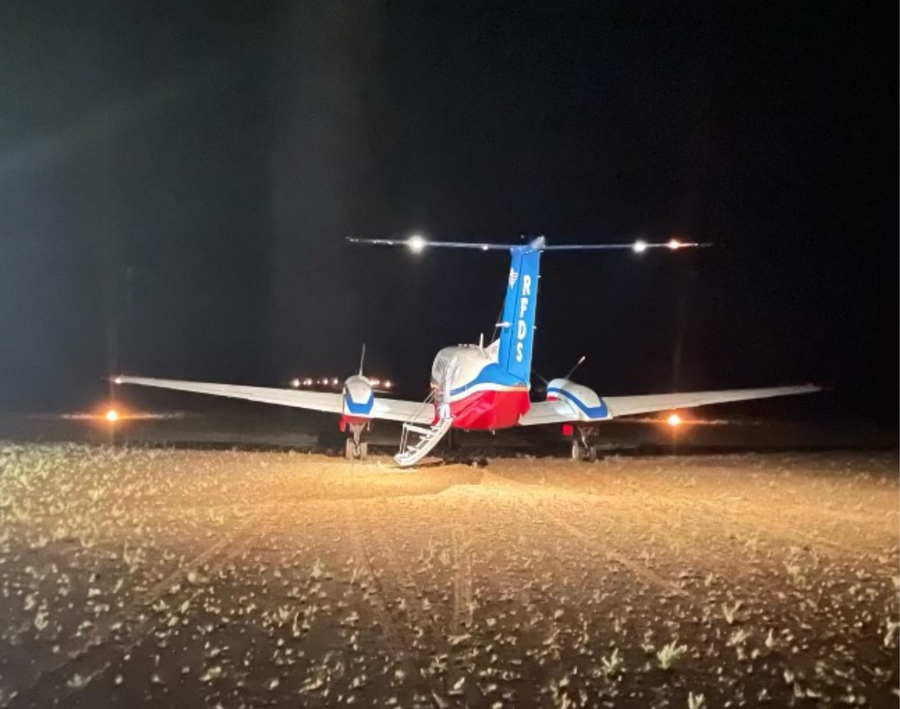 RFDS aircraft on dirt strip