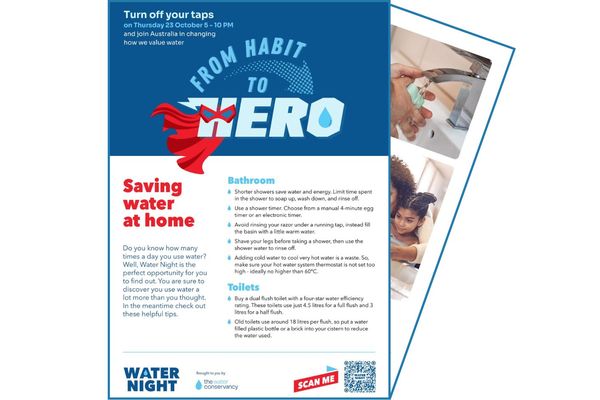 Thumbnail for the Water Night 2025 Resource - Saving Water at Home Factsheet