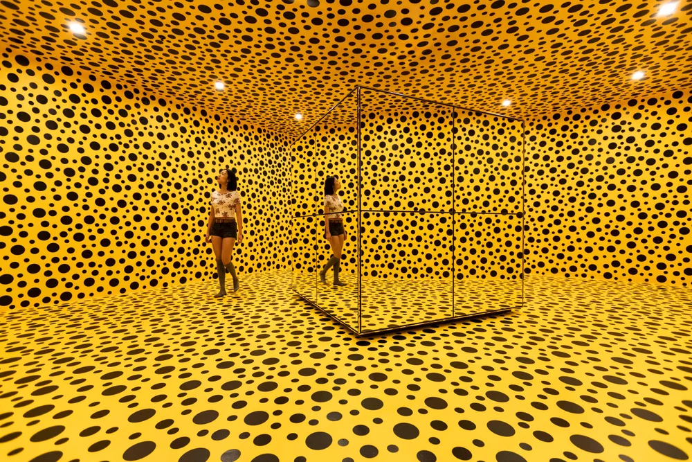 installation view:  THE SPIRITS OF THE PUMPKINS DESCENDED INTO THE HEAVENS by Yayoi Kusama, 2017,  National Gallery of Australia, Canberra; © Yayoi Kusama, courtesy of Ota Fine Arts, Tokyo/Singapore/Shanghai