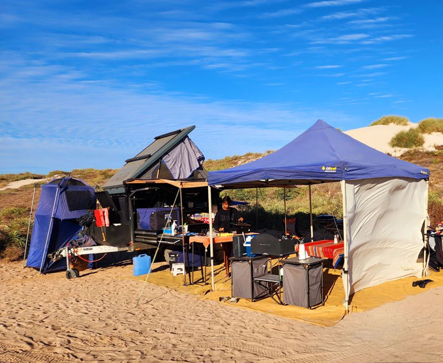 Campsite on the beach.