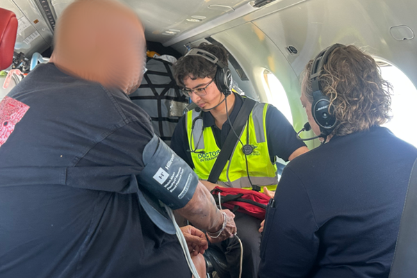 Scholarship Student, Nick Yam on RFDS SANT flight