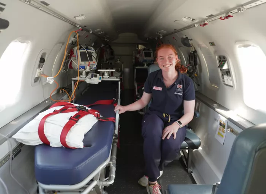 Tessa in an RFDS aircraft