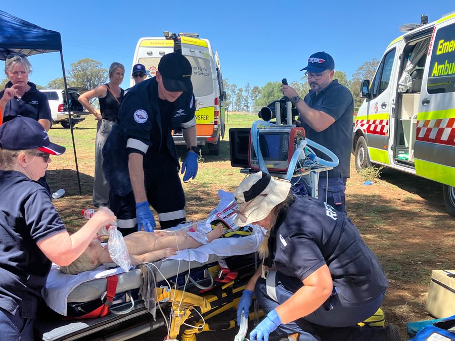 Child medical dummy with RFDS staff training