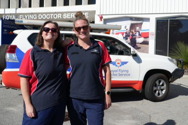 Molly and Trish outside of JDKT base