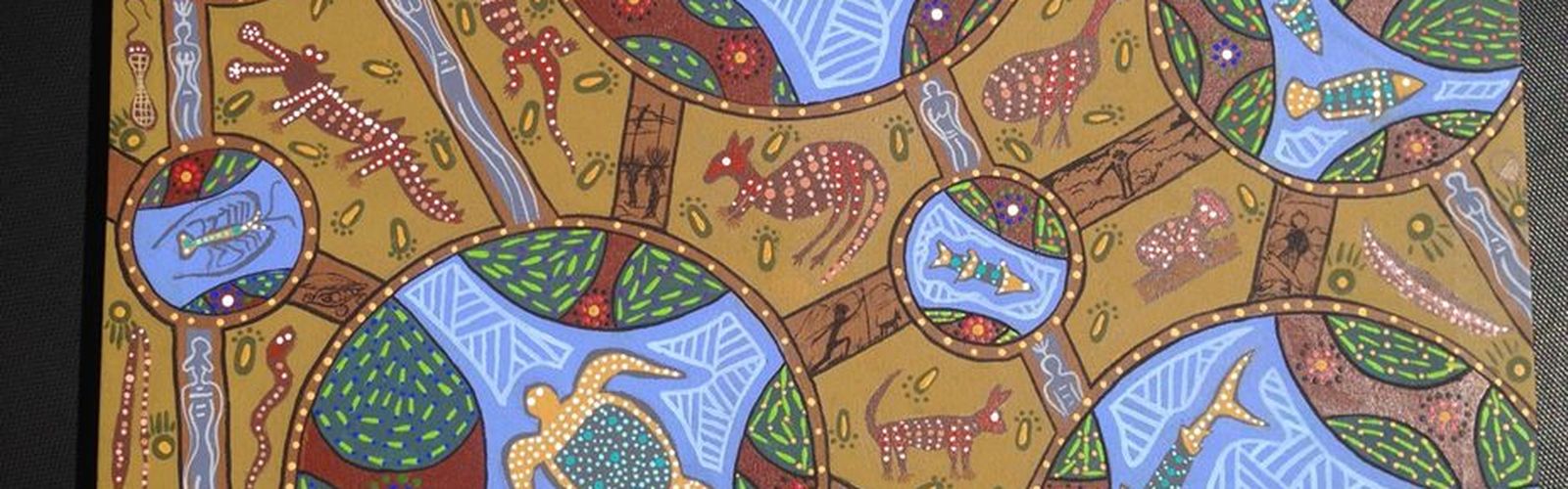 Wudarabin Snider's winning entry in an Indigenous Creative Art Competition staged by the Royal Flying Doctor Service (Queensland Section).