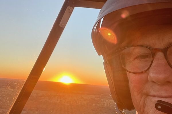 Carol with the sunset