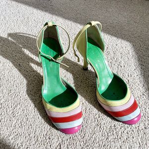 A pair of colourful high heels