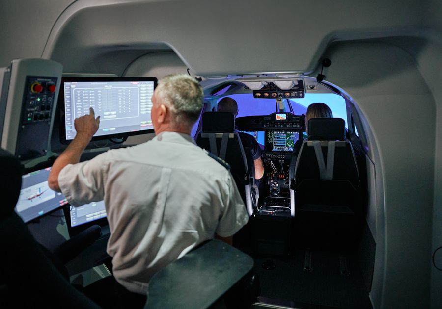 Pilots in sim training 