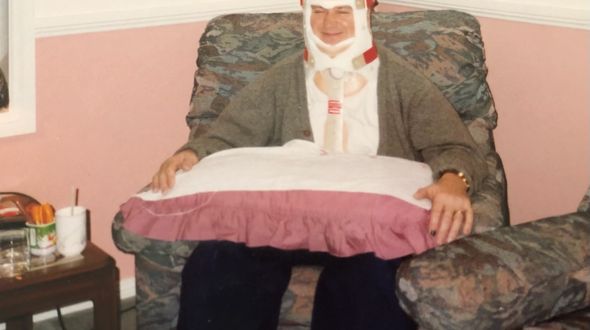 Barry with his neck brace