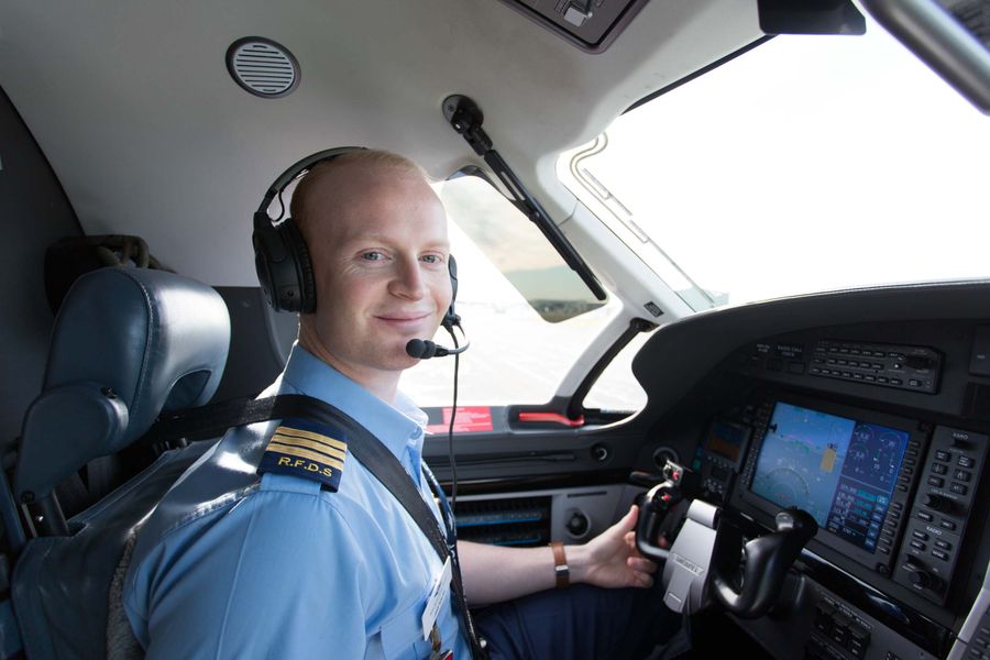 Jake Walsh in PC-24 jet cockpit 