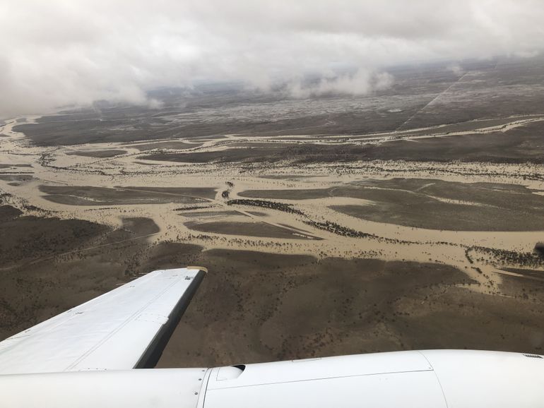 flying over flood queensland