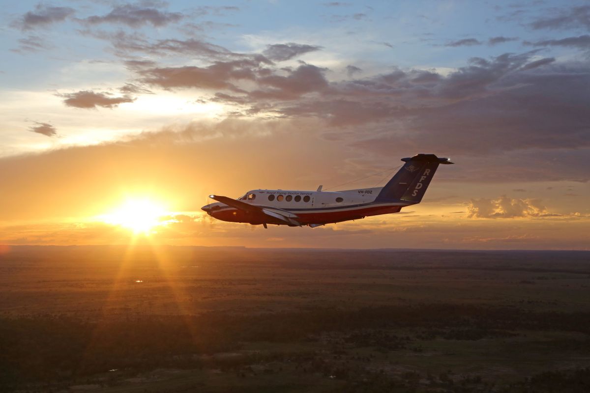 aircraft at sunset