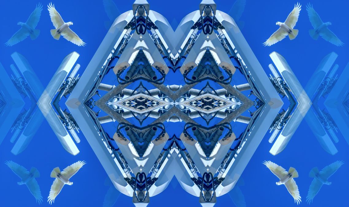 Kent Morris, Barkindji people, New South Wales,born Townsville, Queensland 1964, detail: Barkindji Blue Sky – Ancestral Connections #12, 2021, Melbourne, digital print Courtesy Kent Morris/Vivien Anderson Gallery