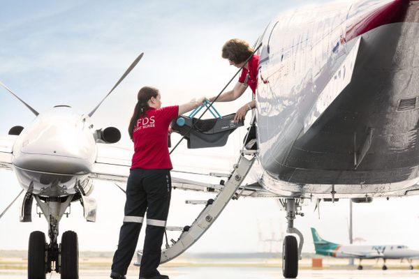 Baby Zac onboard an RFDS aircraft