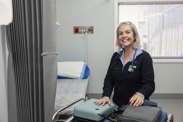 GP Angela Gray smiles in consultation room 