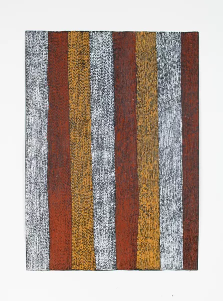 Kaye Brown, Tiwi people, Northern Territory, born Milikapiti, Melville Island, Northern Territory 1954, Yirrinkiripwoja, 2021, Milikapiti, Melville Island, Northern Territory, earth pigments on paper, 76.0 x 56.0 cm © Kaye Brown/Jilamara Arts