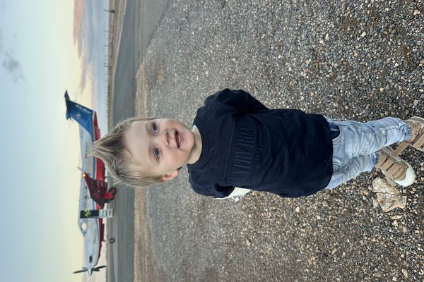 Fletcher Buchanan pictured on the RFDS airstrip