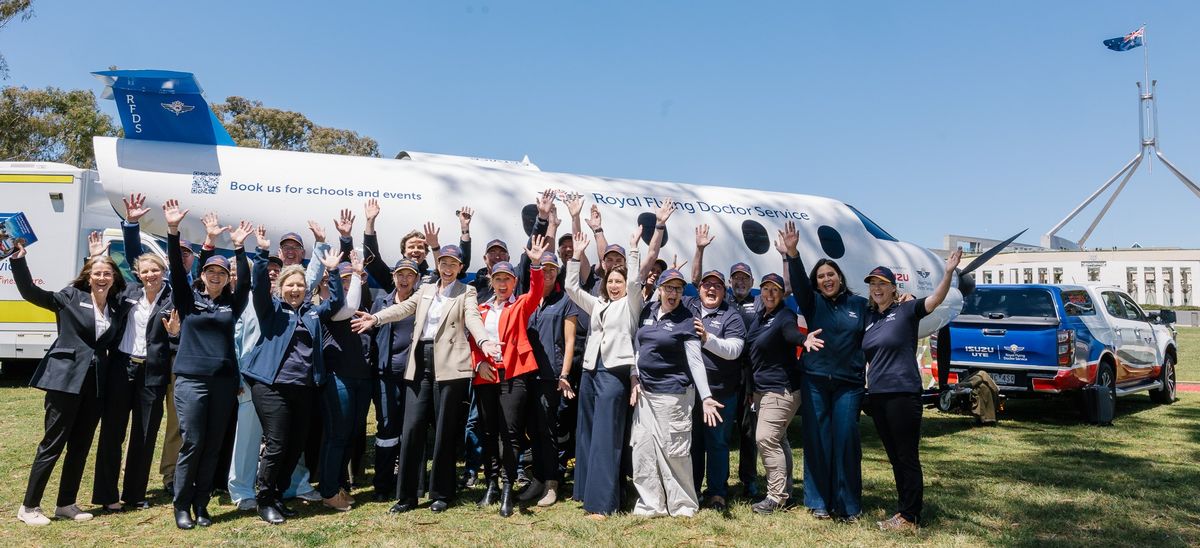 RFDS staff, CEOs and Board Members from across Australia joined the Plane in the Paddock event at Parliament House