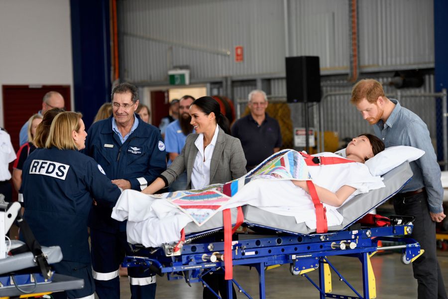 The Duke and Duchess of Sussex with Dubbo Base staff